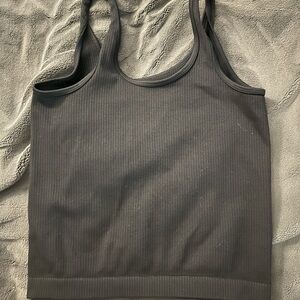 a new day Charcoal Ribbed Tank Top